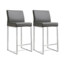Denmark Grey Stainless Steel Counter Stool - Set of 2 - UK
