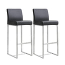 Denmark Black Stainless Steel Barstool - Set of 2 - UK