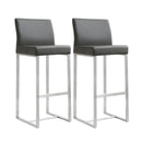Denmark Grey Stainless Steel Barstool - Set of 2 - UK
