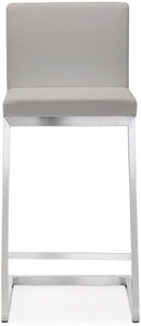 Parma Light Grey Stainless Steel Counter Stool - Set of 2 - UK