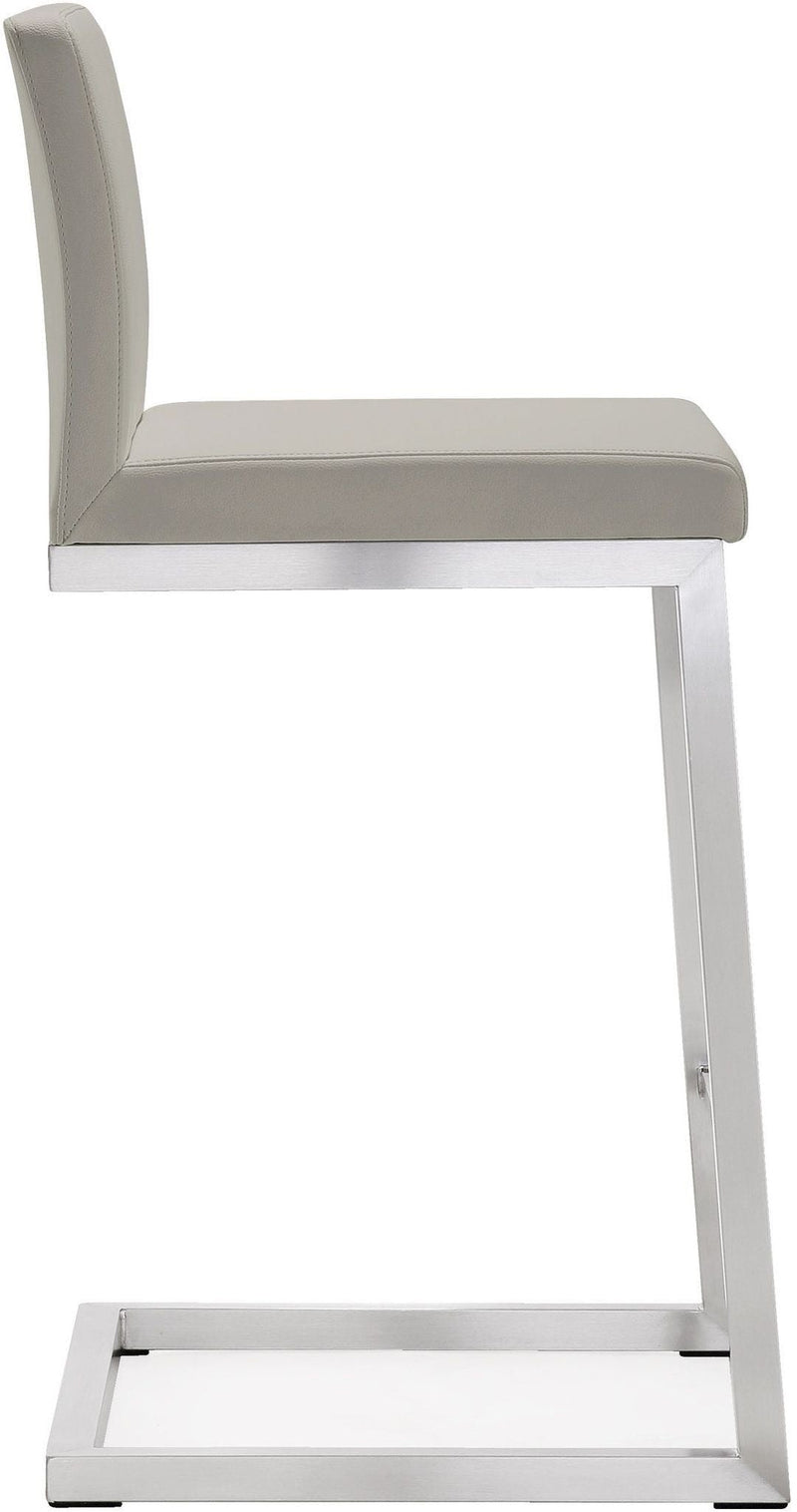 Parma Light Grey Stainless Steel Counter Stool - Set of 2 - UK