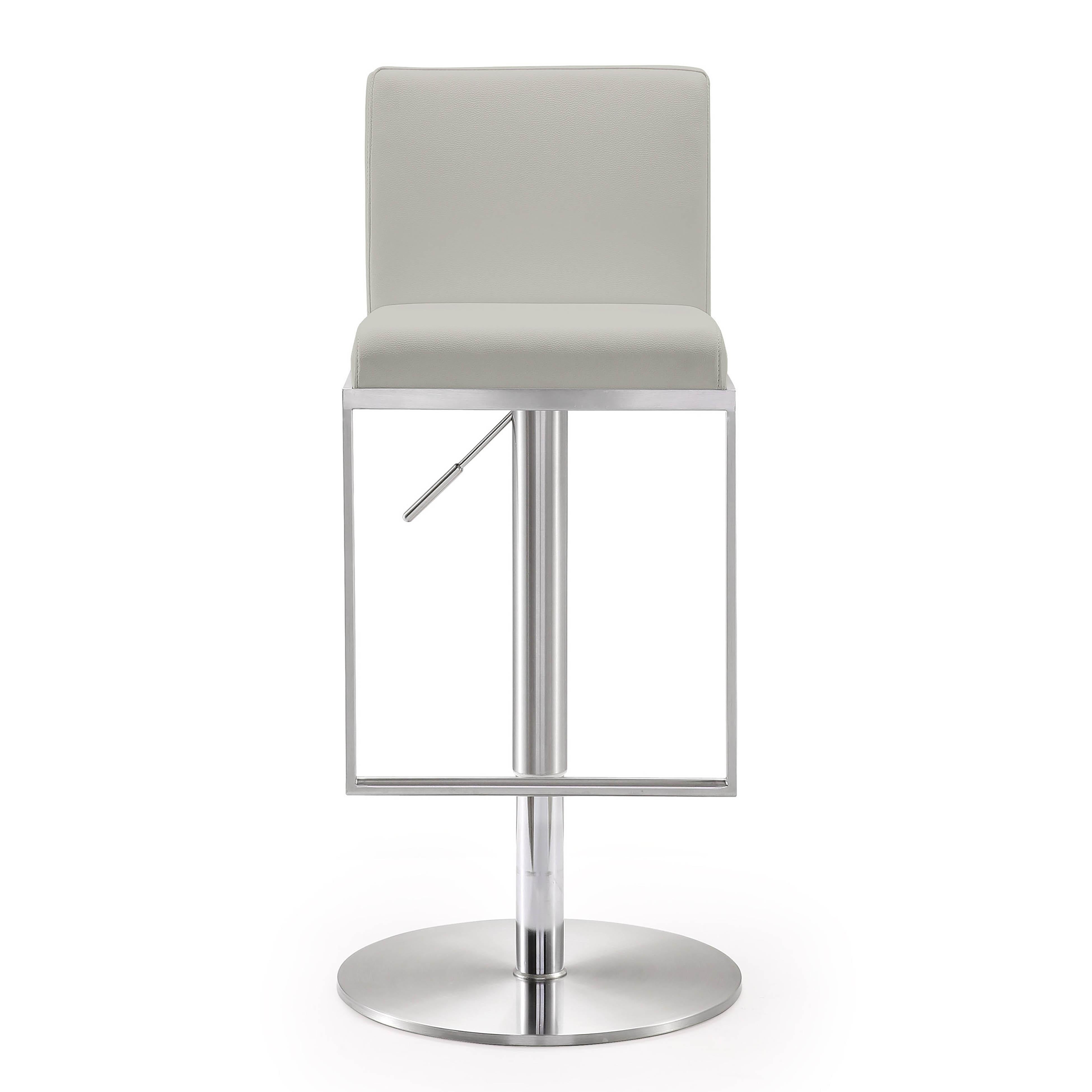 Amalfi Light Grey Vegan Leather Stool - UK