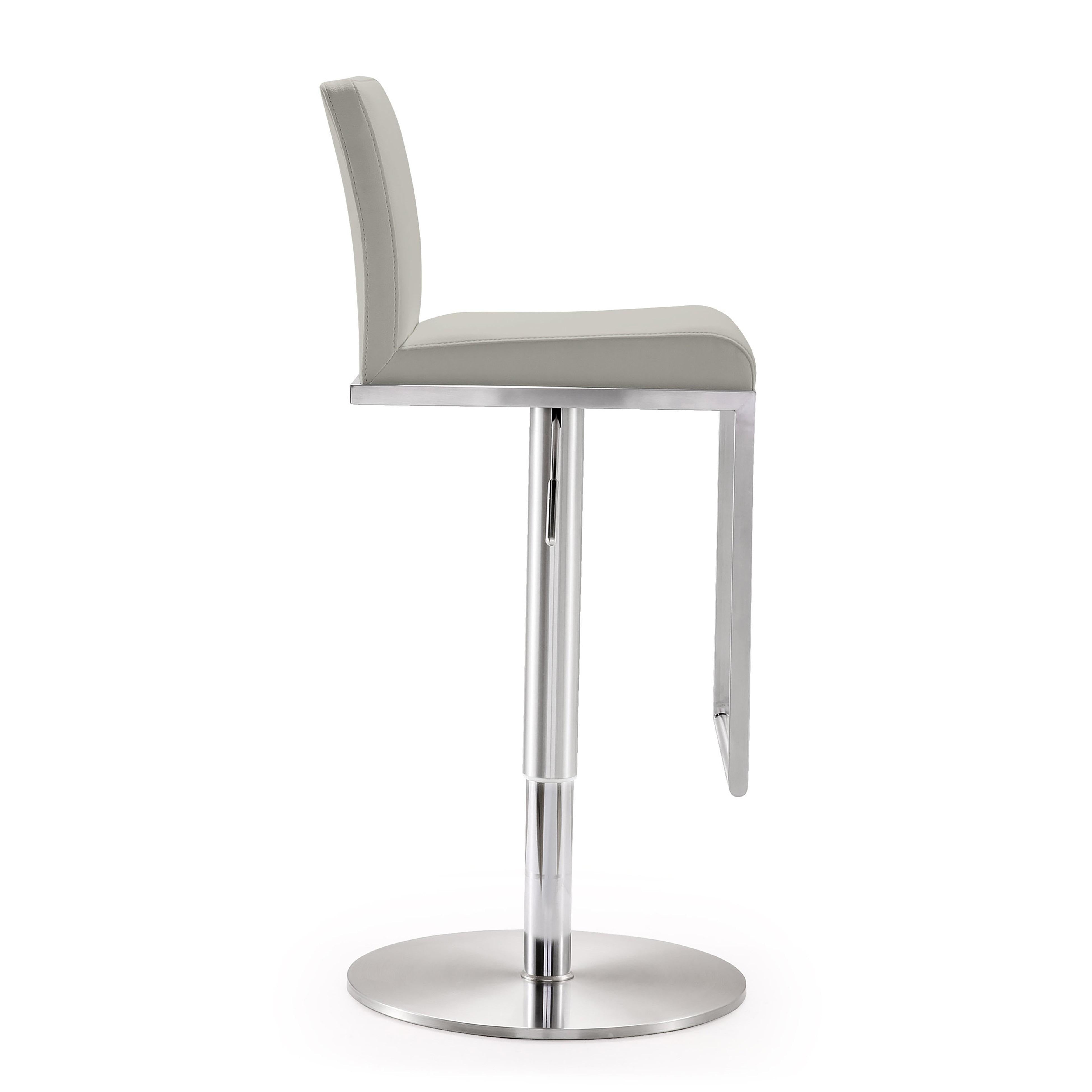 Amalfi Light Grey Vegan Leather Stool - UK