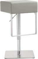 Seville Light Grey Performance Vegan Leather Adjustable Barstool