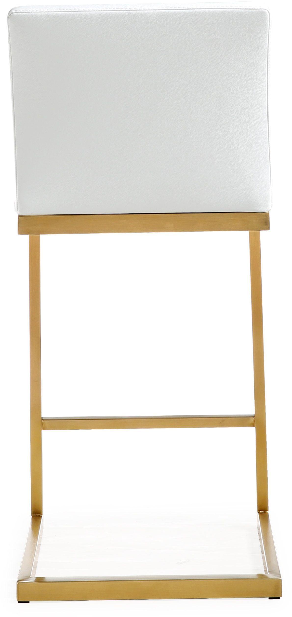 Parma White Gold Steel Counter Stool - Set of 2 - UK