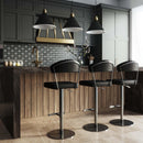 Cosmo Black Performance Vegan Leather on Black Steel Barstool - UK