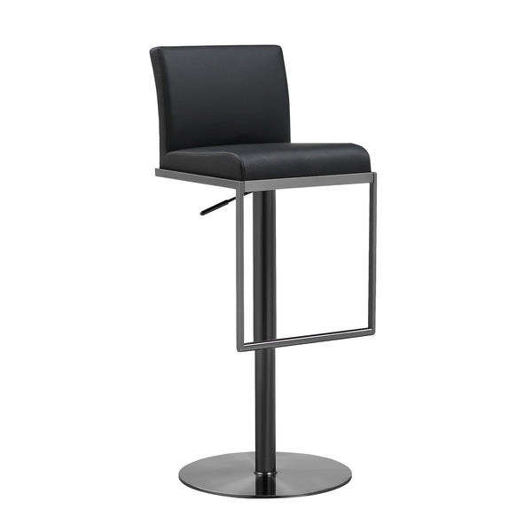 Amalfi Black Performance Vegan Leather on Black Stool - UK