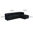 Callie Black Velvet Sectional - RAF