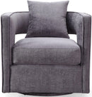 Kennedy Grey Textured Velvet Swivel Chair