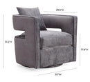 Kennedy Grey Textured Velvet Swivel Chair