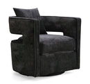 Kennedy Black Textured Velvet Swivel Chair
