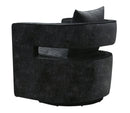 Kennedy Black Textured Velvet Swivel Chair