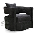Kennedy Black Textured Velvet Swivel Chair