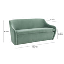 Cellia Frost Blue Velvet Loveseat