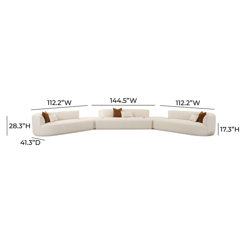 Fickle Cream Boucle 5-Piece Modular Sectional