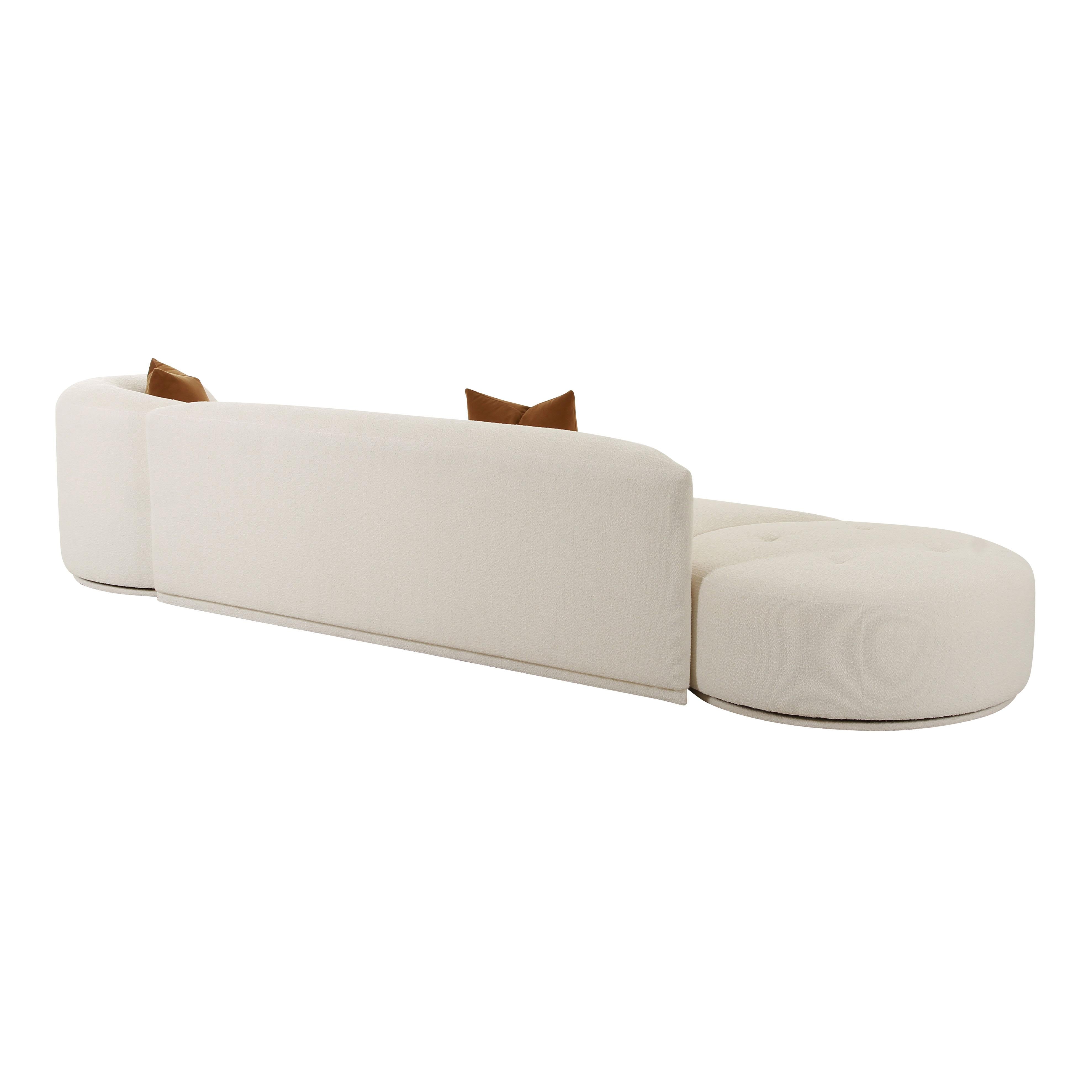 Fickle Cream Boucle 3-Piece Chaise Modular Sofa