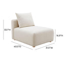 Hangover Cream Performance Linen Modular Armless Chair
