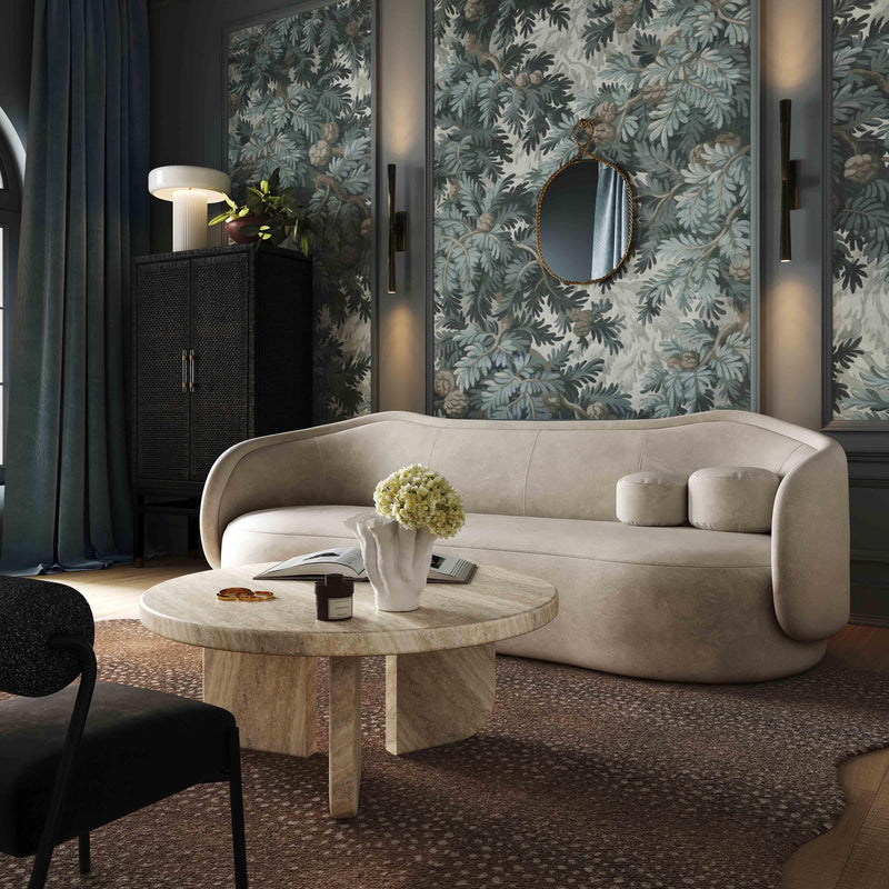 Circe Taupe Textured Velvet Sofa - UK
