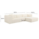 Tarra Fluffy Oversized Cream Corduroy Modular RAF Sectional - UK