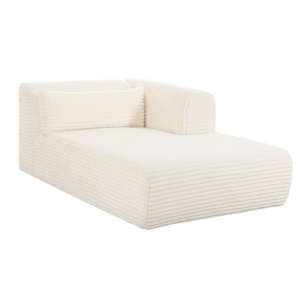 Tarra Fluffy Oversized Cream Corduroy Modular RAF Chaise - UK