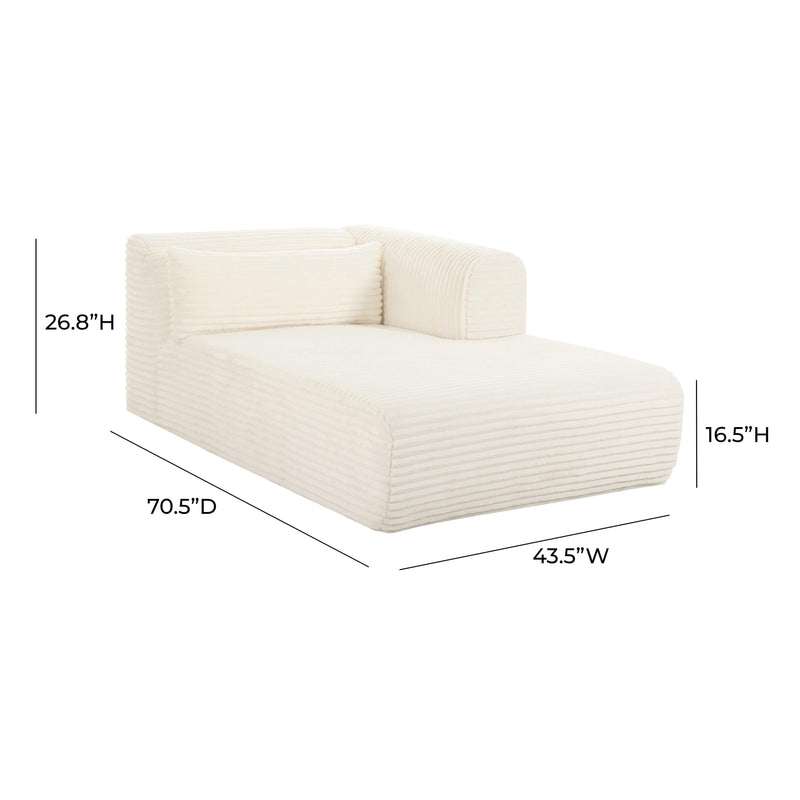 Tarra Fluffy Oversized Cream Corduroy Modular RAF Chaise - UK