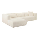 Tarra Fluffy Oversized Cream Corduroy Modular LAF Sectional - UK