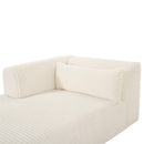 Tarra Fluffy Oversized Cream Corduroy Modular LAF Chaise - UK
