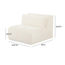Tarra Fluffy Oversized Cream Corduroy Modular Armless Chair - UK