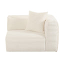 Tarra Fluffy Oversized Cream Corduroy Modular RAF Corner Chair - UK