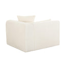 Tarra Fluffy Oversized Cream Corduroy Modular RAF Corner Chair - UK