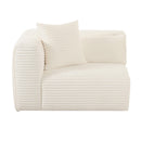 Tarra Fluffy Oversized Cream Corduroy Modular LAF Corner Chair - UK