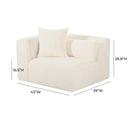 Tarra Fluffy Oversized Cream Corduroy Modular LAF Corner Chair - UK