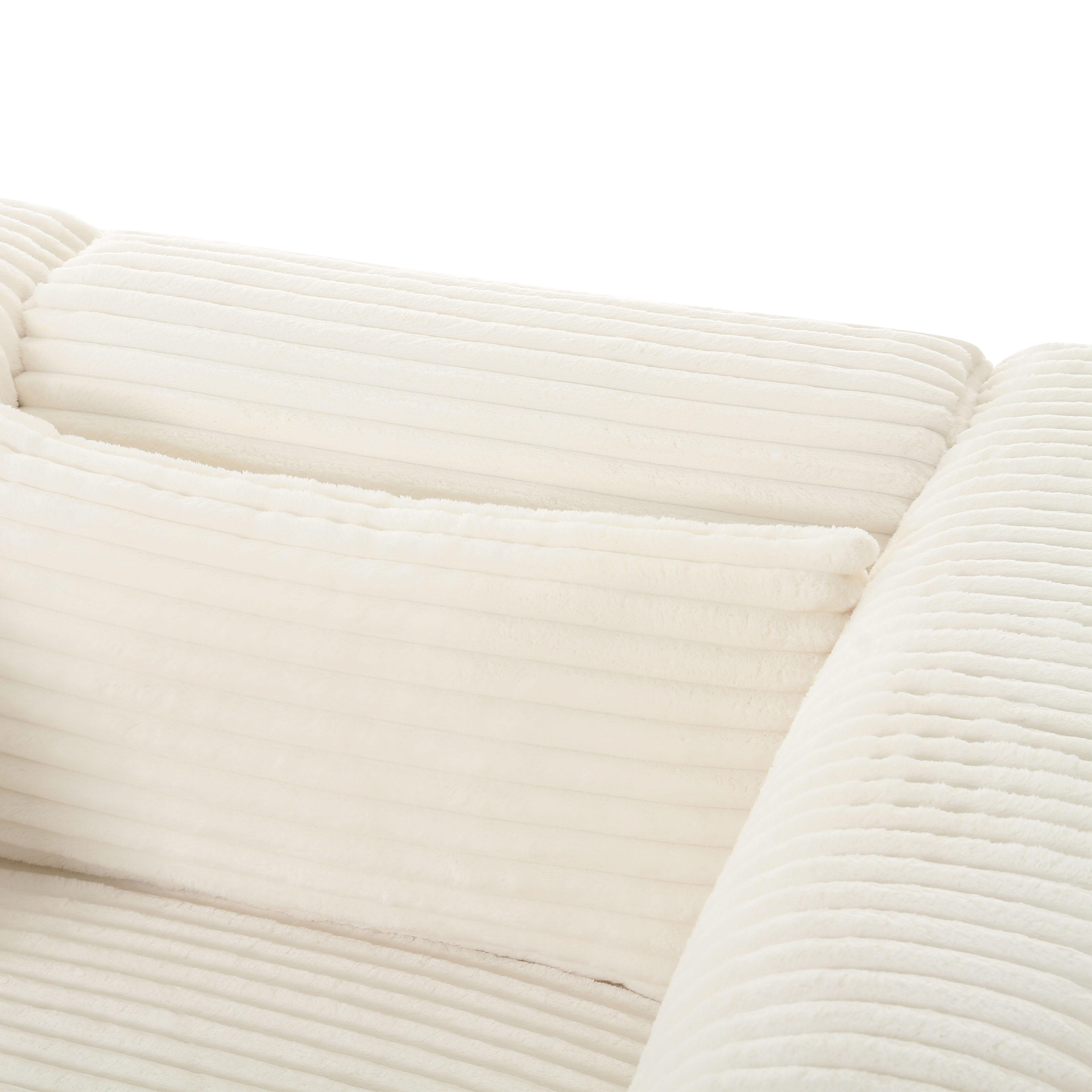 Tarra Fluffy Oversized Cream Corduroy Modular Sofa - UK