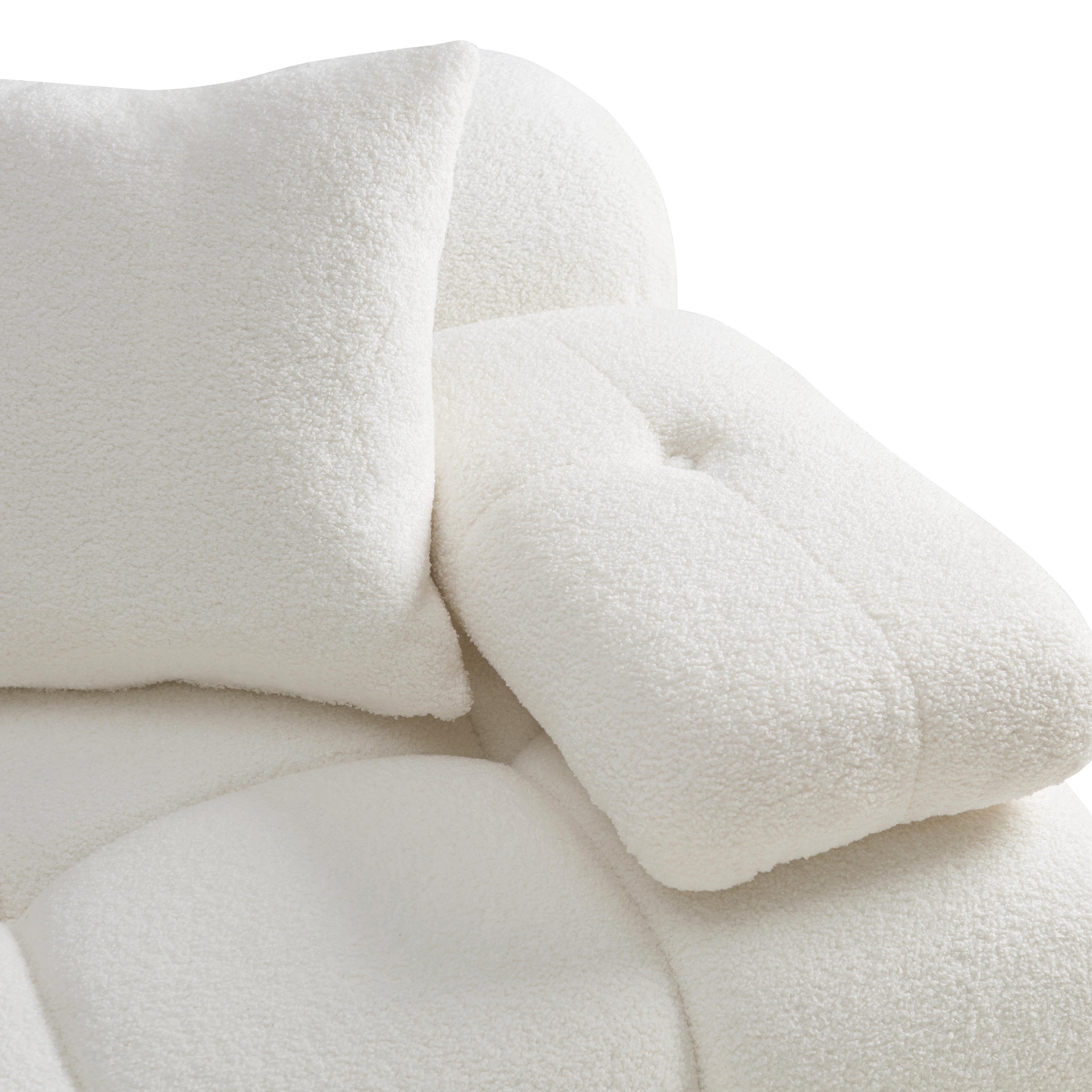 Calliope Cream Vegan Shearling Modular Loveseat