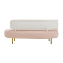 Tischa Cream Boucle & Blush Velvet Sofa