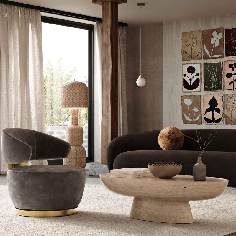 Kendall Chocolate Brown Velvet Sofa