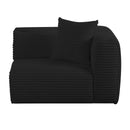 Tarra Fluffy Oversized Black Corduroy Modular RAF Corner Chair