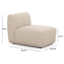 Sylvie Cream Boucle Armless 1-Seater