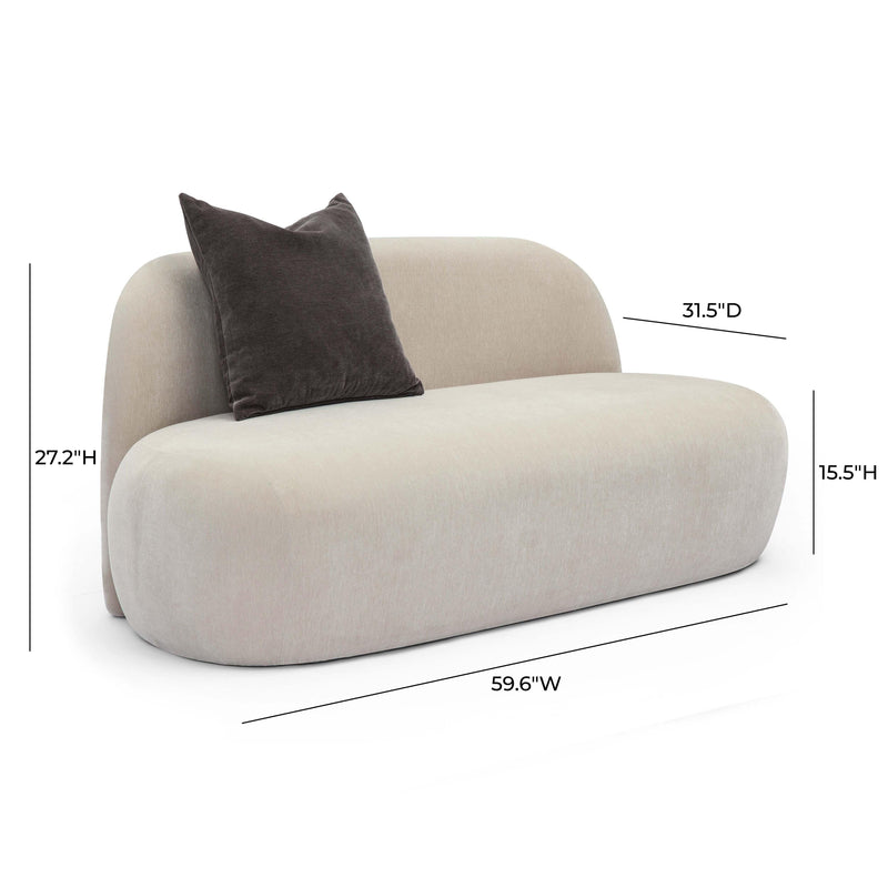 Carraway Taupe Upcycled Chenille Loveseat