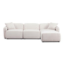 Travie White Sand Performance Corduroy Velvet 4-Piece Modular Sectional
