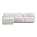 Travie White Sand Performance Corduroy Velvet 4-Piece Modular Sectional