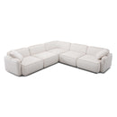 Travie White Sand Performance Corduroy Velvet Modular L-Sectional