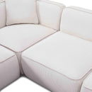 Travie White Sand Performance Corduroy Velvet Modular L-Sectional