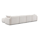 Travie White Sand Performance Corduroy Velvet 6-Piece Modular U-Sectional