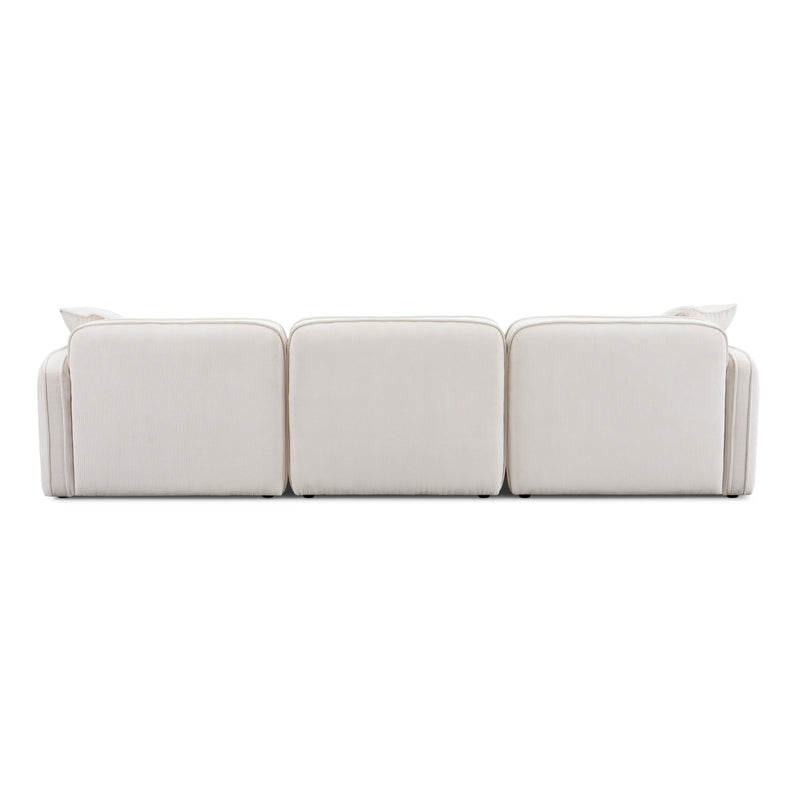 Travie White Sand Performance Corduroy Velvet Modular Sofa