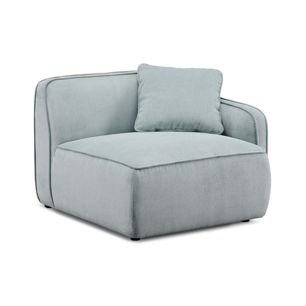 Travie Sea Foam Performance Corduroy Velvet RAF Corner Chair