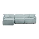 Travie Sea Foam Performance Corduroy Velvet 4-Piece Modular Sectional