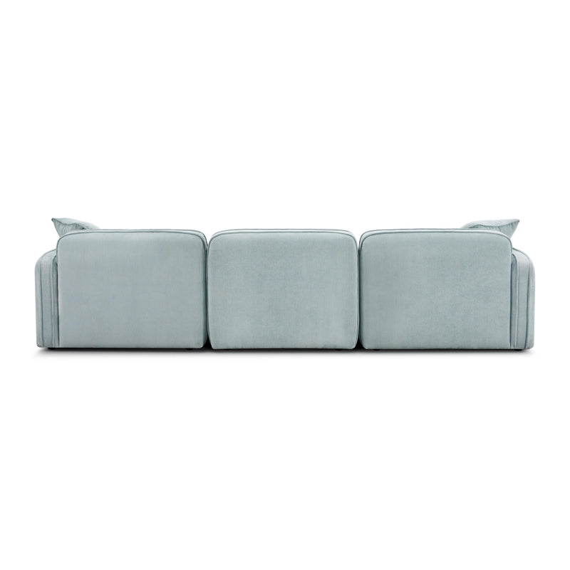 Travie Sea Foam Performance Corduroy Velvet 4-Piece Modular Sectional