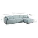 Travie Sea Foam Performance Corduroy Velvet 4-Piece Modular Sectional