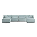 Travie Sea Foam Performance Corduroy Velvet 6-Piece Modular U-Sectional